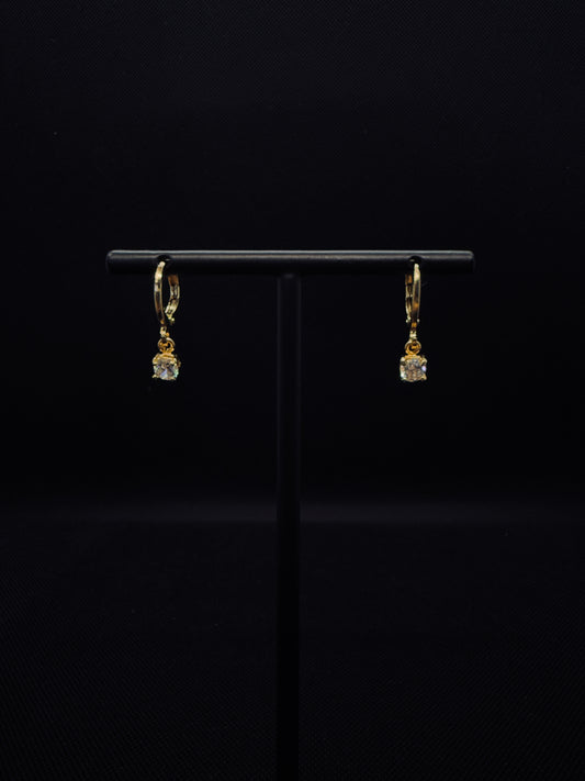 Créoles ornées d'un cristal - Atelier.Goldissim