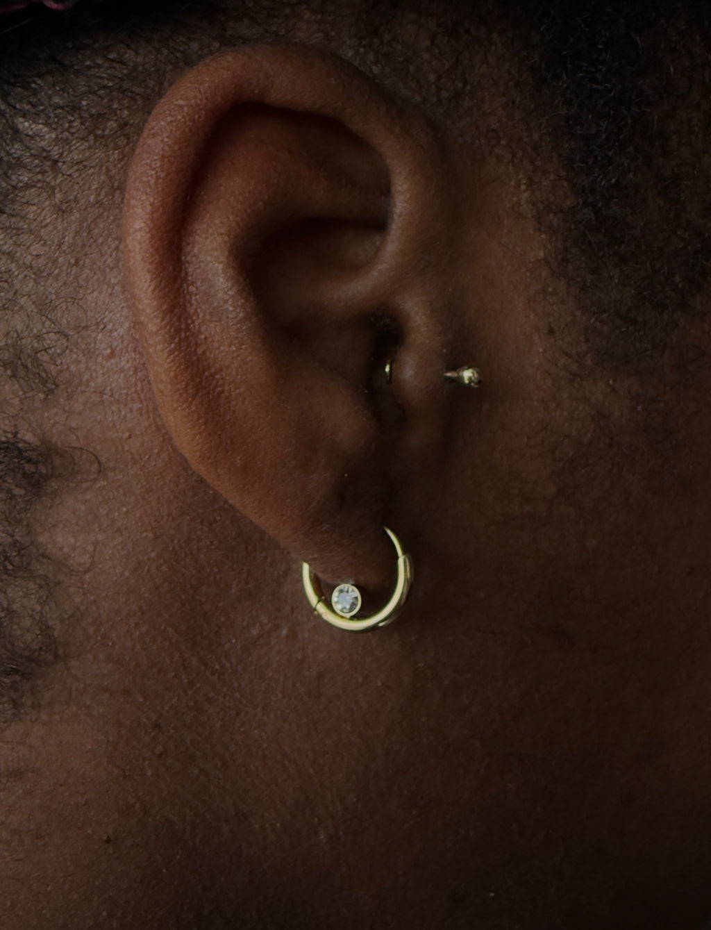 Créoles en cristal doré - Atelier.Goldissim